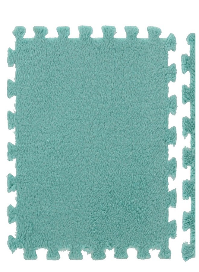 HOZEON 12Piece 12 x 12 Inch Interlocking Carpet Fluffy Tiles, Square Foam Floor Mat Tiles EVA Plush Foam Mats Shaggy Playmat for Parlor, Bedroom, Game Room, Blue - Image 4